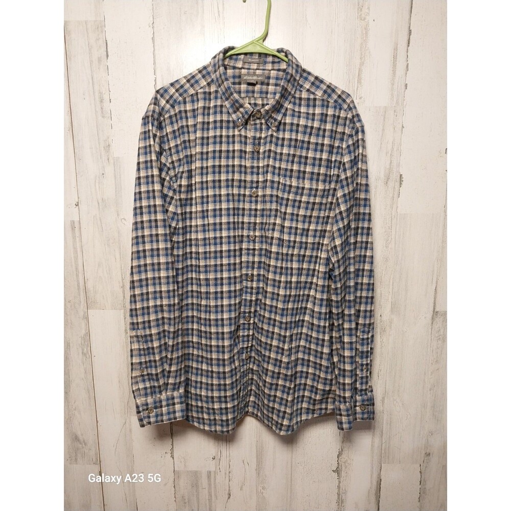 Eddie Bauer Mens Relaxed Fit Plaid Flannel Shirt XL Button Down Long Sleeve